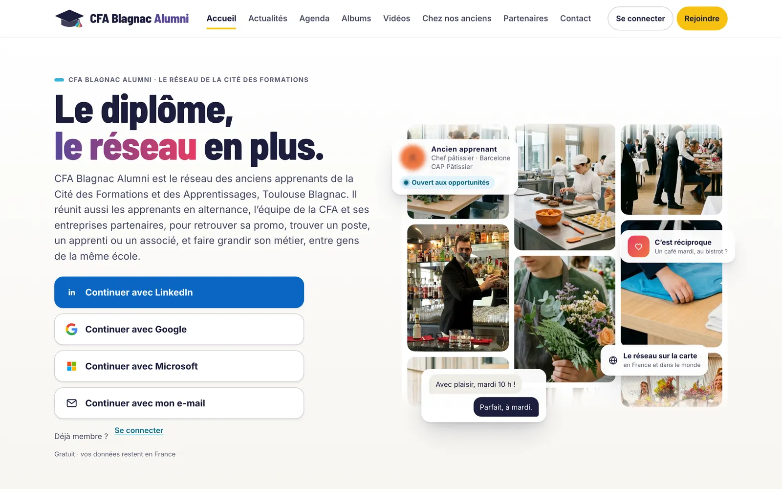 Page d’accueil de CFA Blagnac Alumni