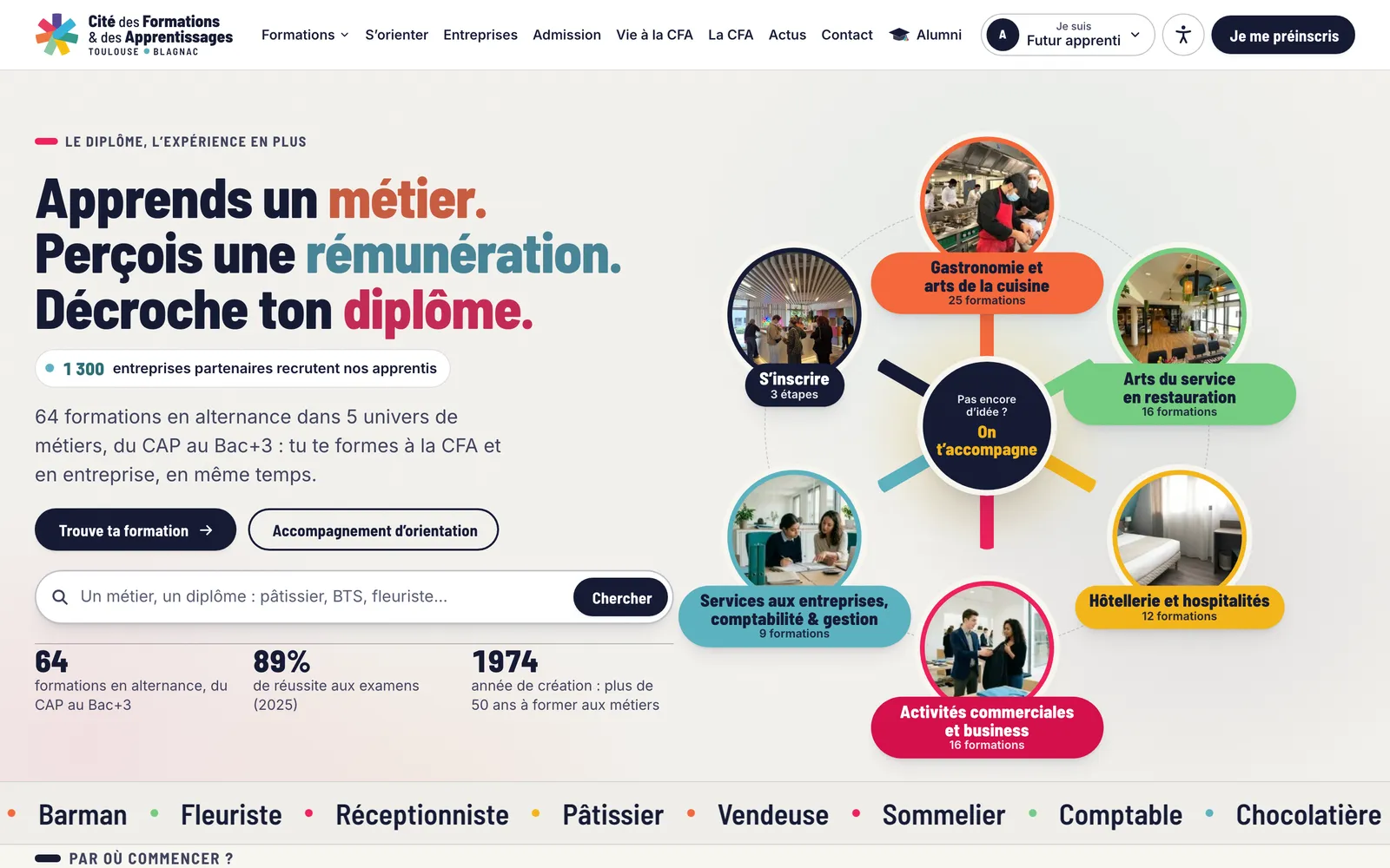 Page d’accueil du site de la CFA Blagnac