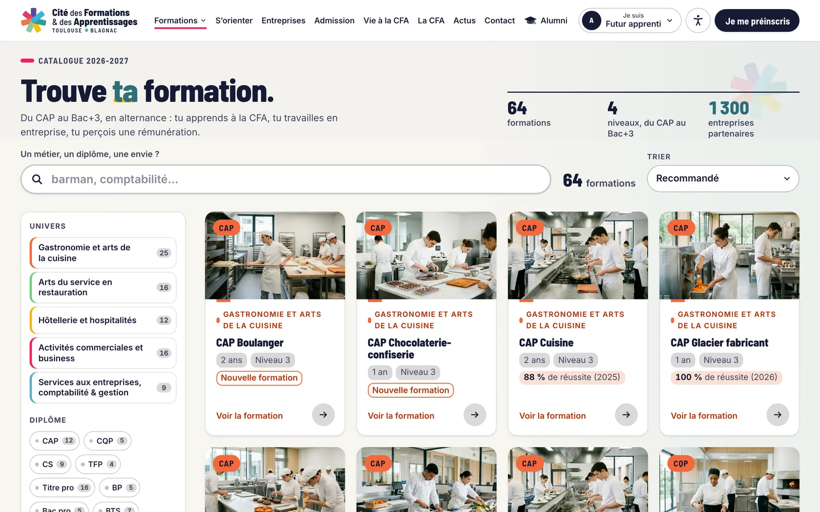 Catalogue des formations de la CFA Blagnac