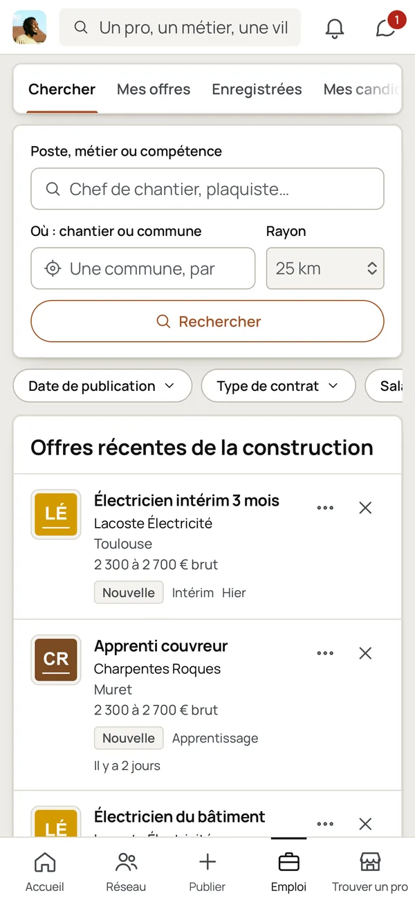 Ce que je cherche, sur téléphone