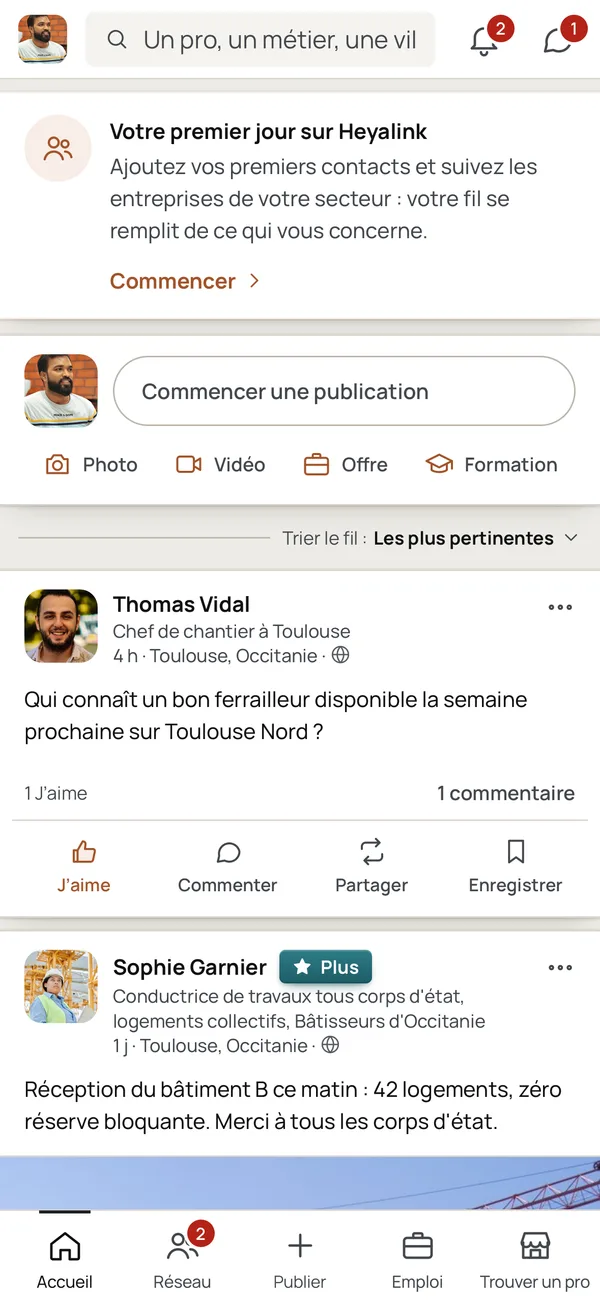 Le fil de Heyalink sur téléphone